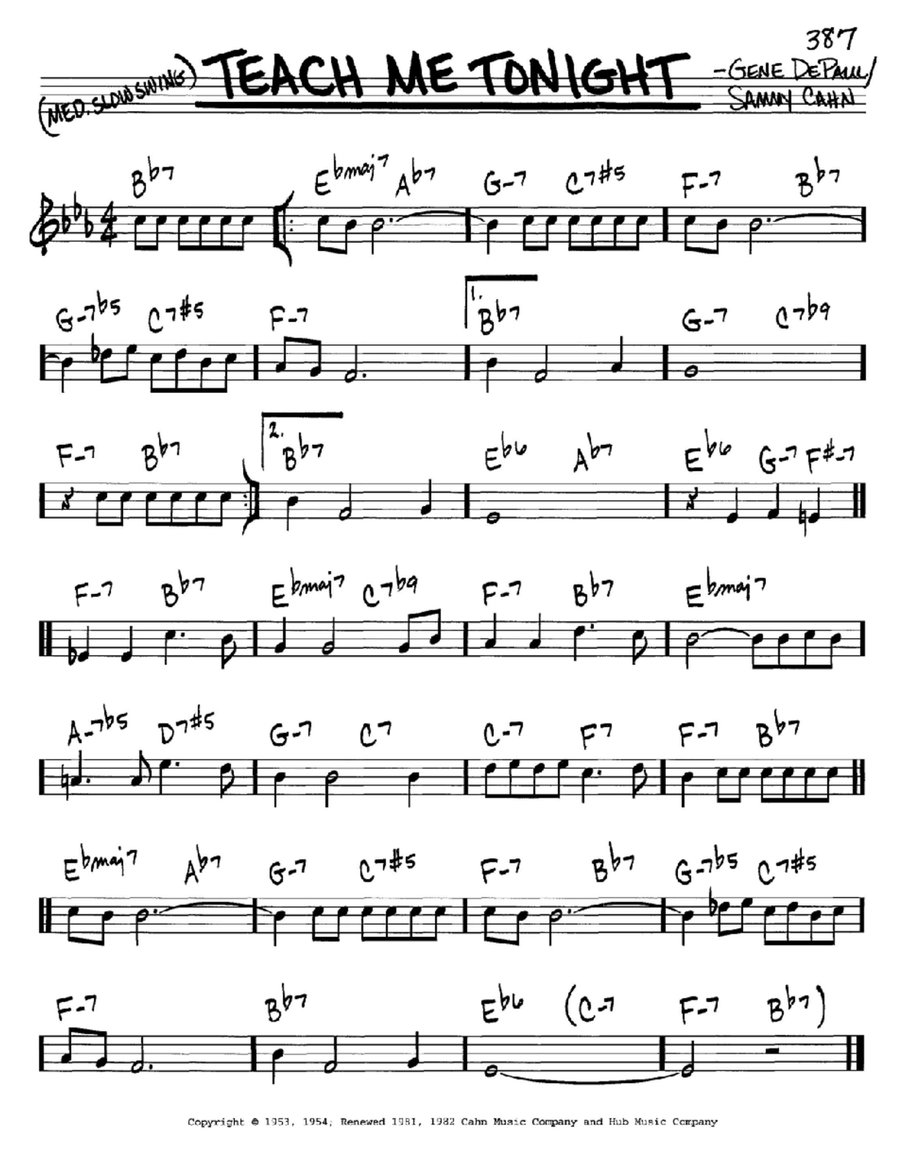 Teach Me Tonight Teach Me Tonight C Instrument scores gallery preview page 1