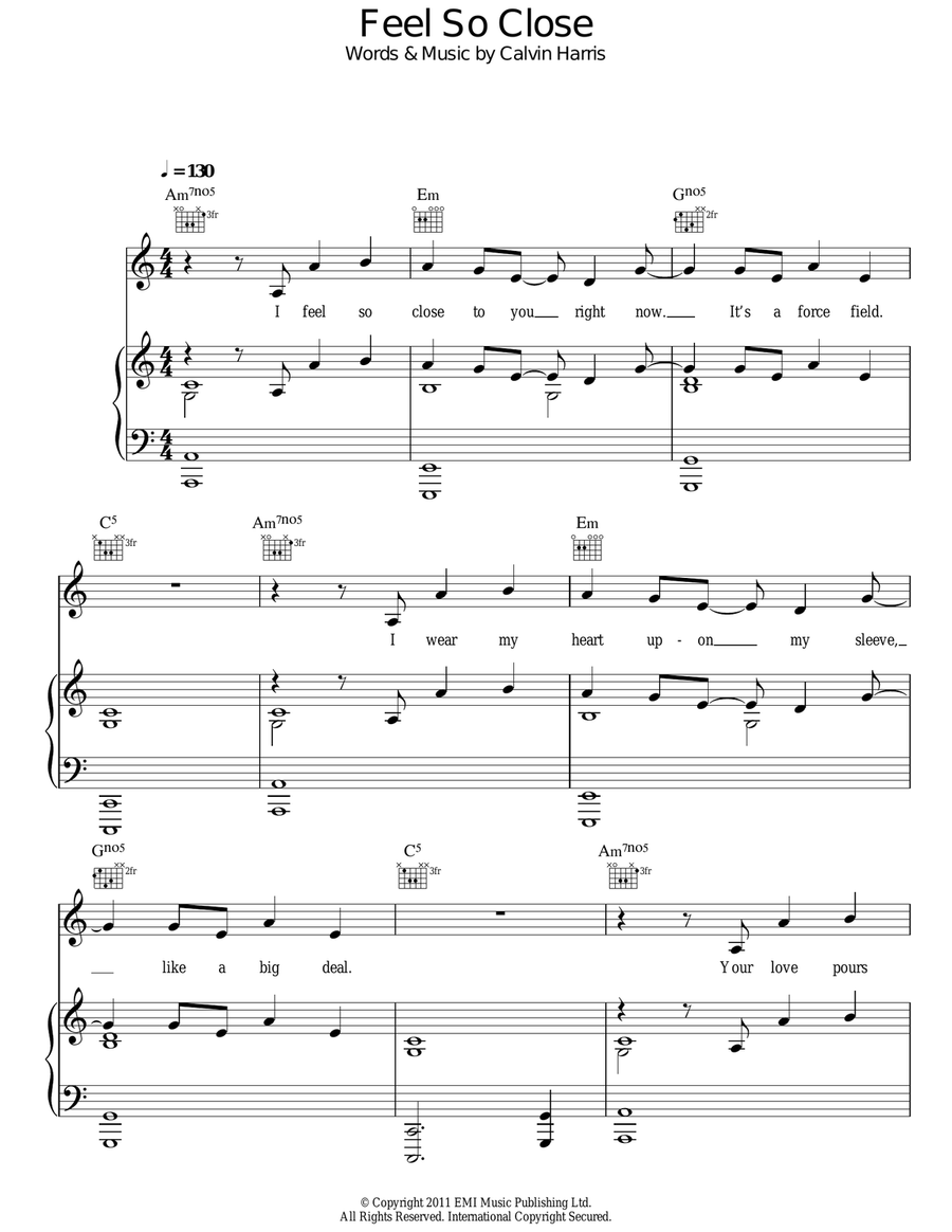 Feel So Close Acoustic Guitar scores gallery preview page 1