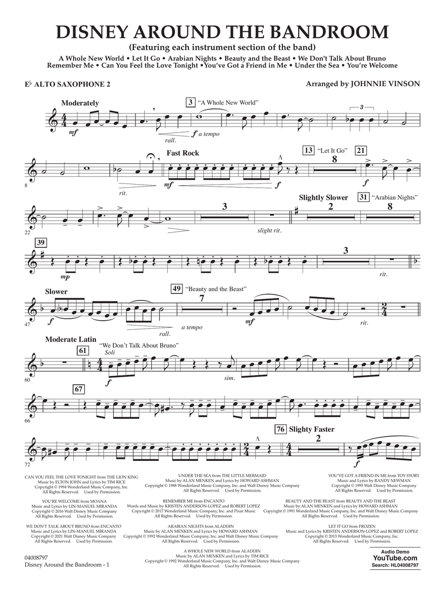 Disney Around the Bandroom - Eb Alto Saxophone 2