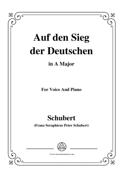 Schubert-Auf den Sieg der Deutschen,in A Major,for Voice,2 Violins&Cello image number null