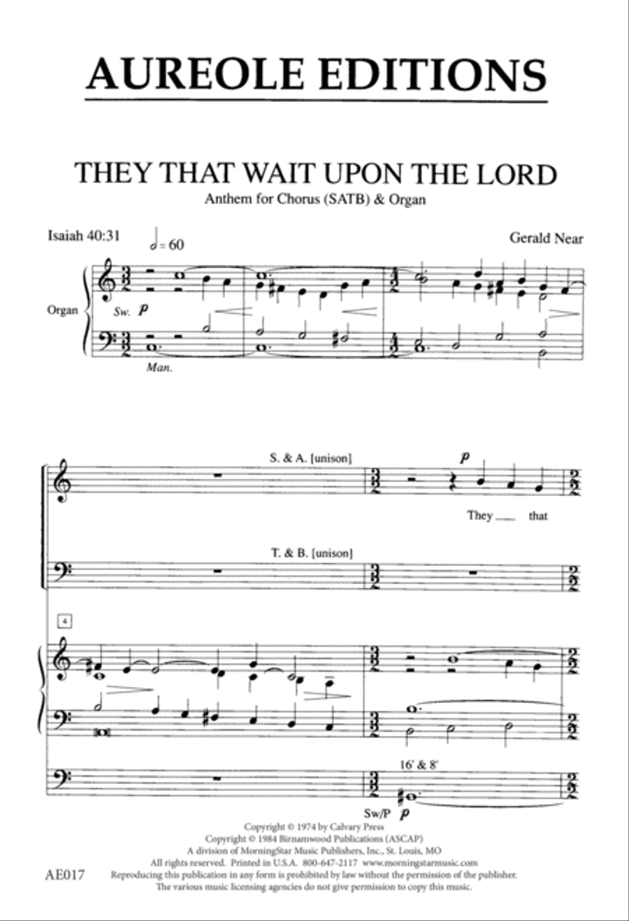 They That Wait Upon the Lord 4-Part scores gallery preview page 2