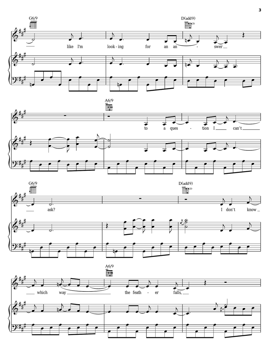 Nightingale Piano, Vocal, Guitar scores gallery preview page 3