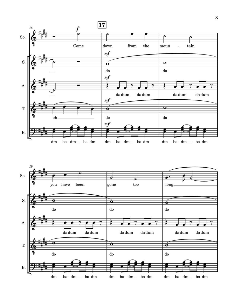 Medley: Ragged Wood with Lorelai 4-Part scores gallery preview page 3