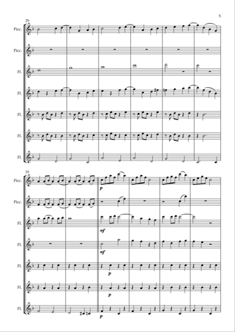 Doll On A Music Box Flute Choir scores gallery preview page 5