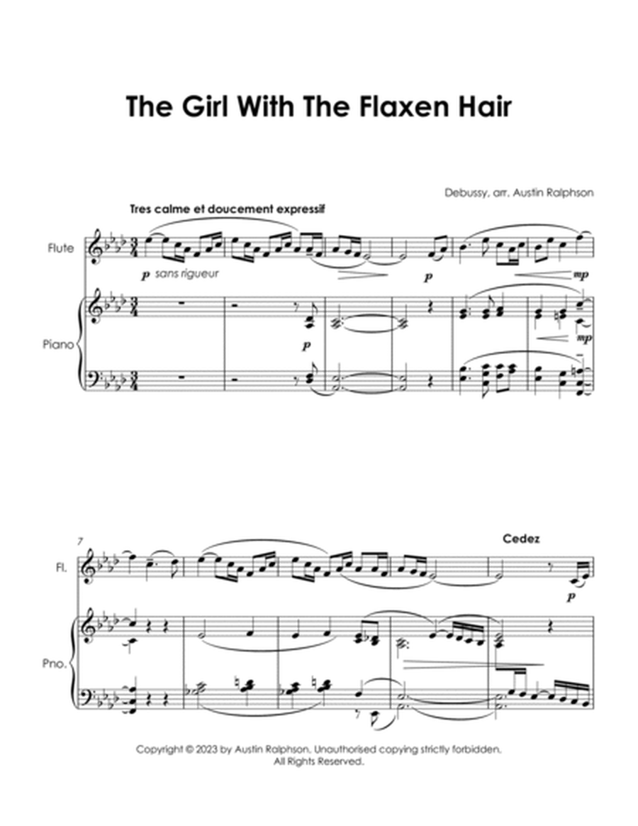 The Girl With The Flaxen Hair (Debussy) - flute and piano with FREE BACKING TRACK image number null