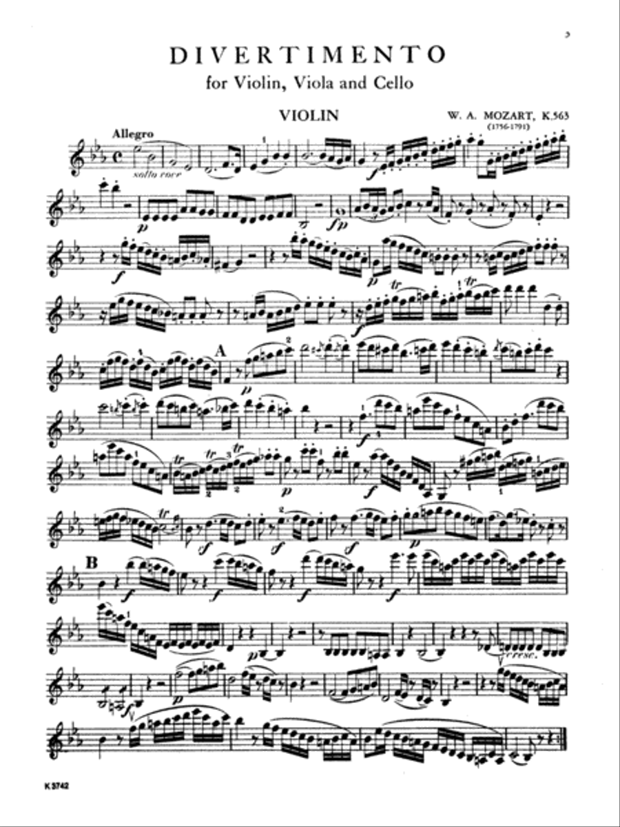 Divertimento in E-flat Major, K. 563 String Trio scores gallery preview page 4