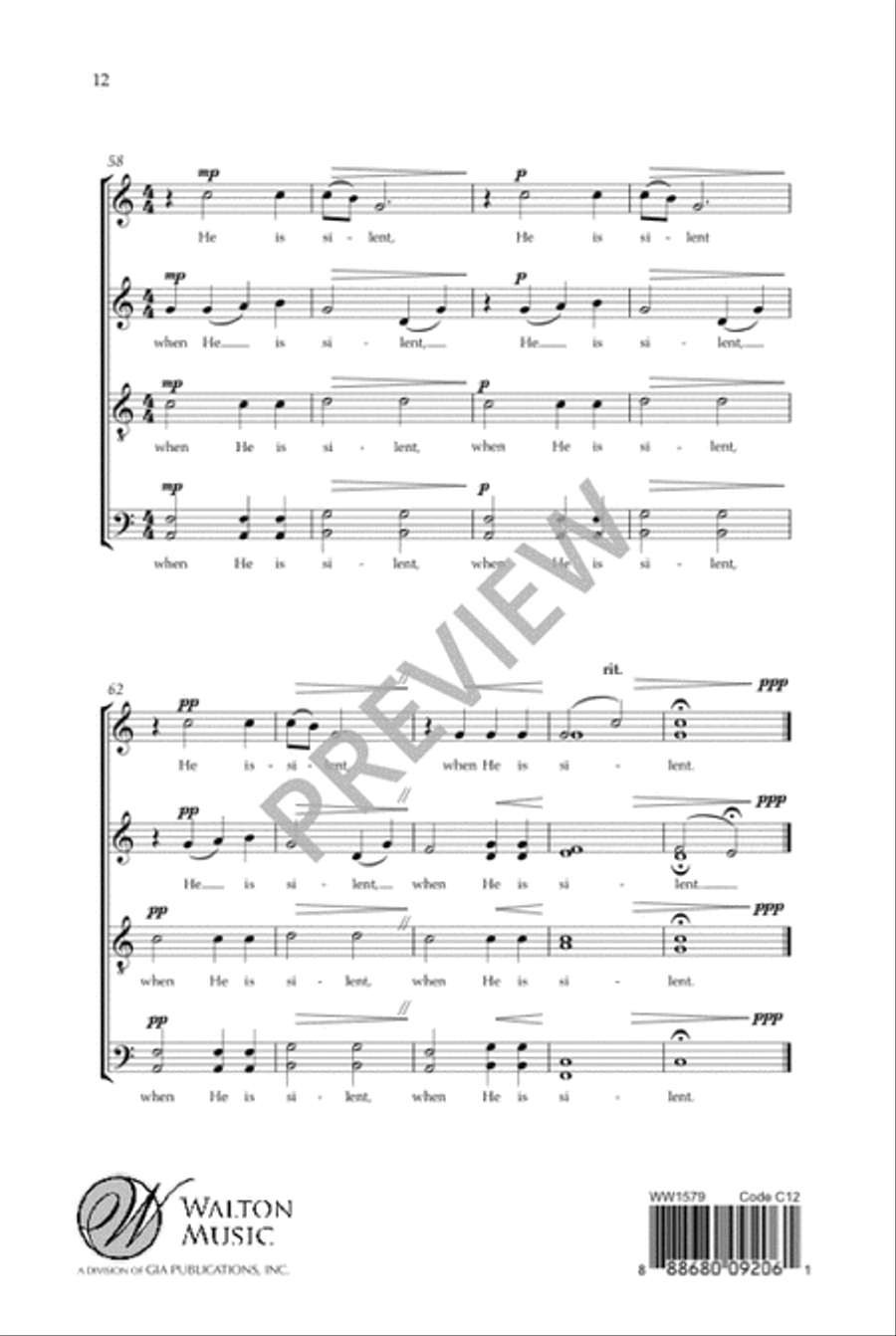 Even When He Is Silent - SATB divisi Divisi scores gallery preview page 13