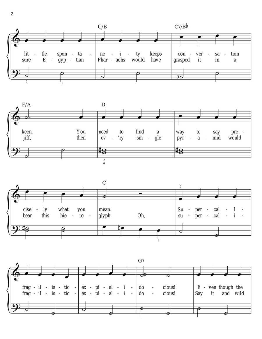 Supercalifragilisticexpialidocious (from Mary Poppins) Voice scores gallery preview page 2
