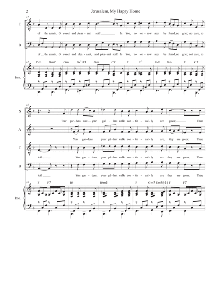 Jerusalem, My Happy Home (SATB) image number null