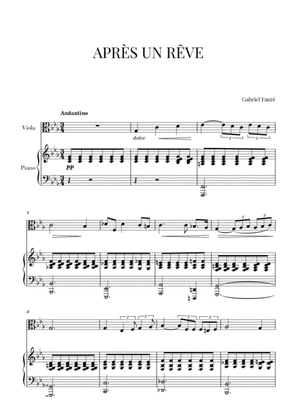 Book cover for Fauré - Après un Rêve (for Viola and Piano)