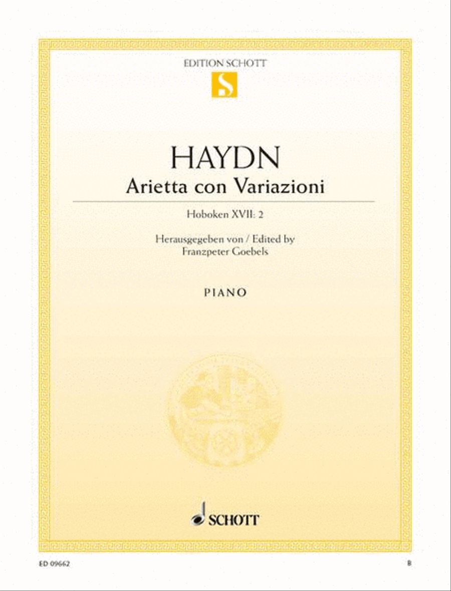 Aria with variations, Hob. XVII:2 Voice Solo scores gallery preview page 1
