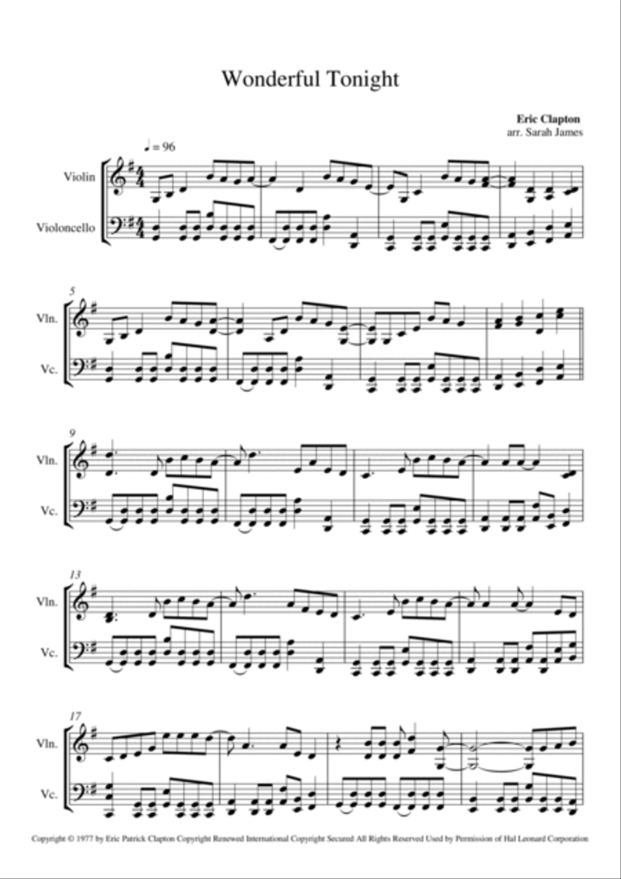 Wonderful Tonight Score and Parts scores gallery preview page 2