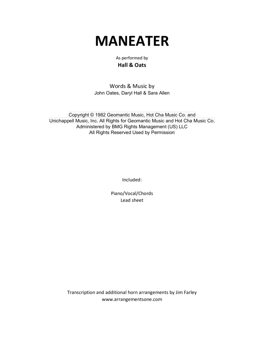 Maneater Voice scores gallery preview page 1