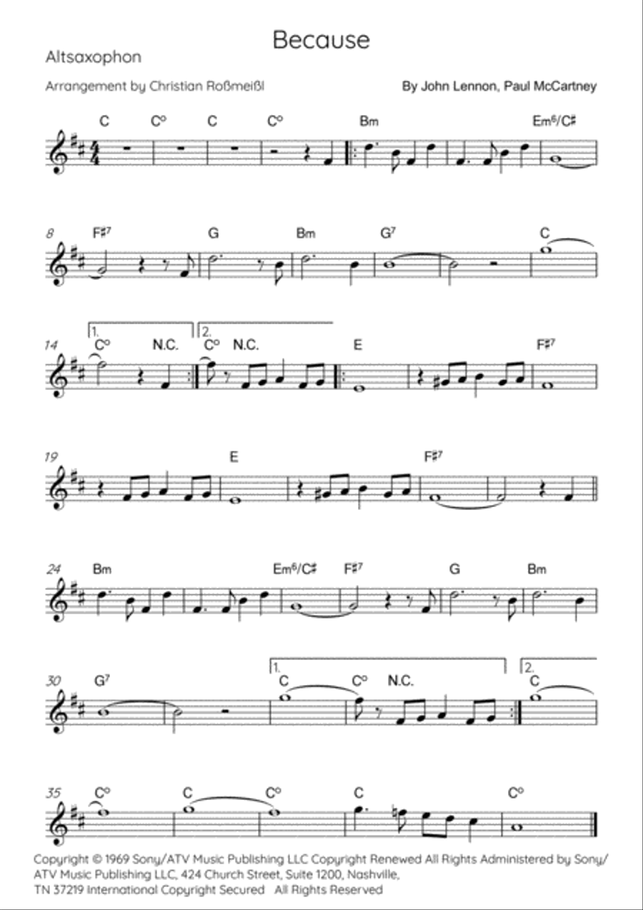 Because Woodwind Quartet scores gallery preview page 4