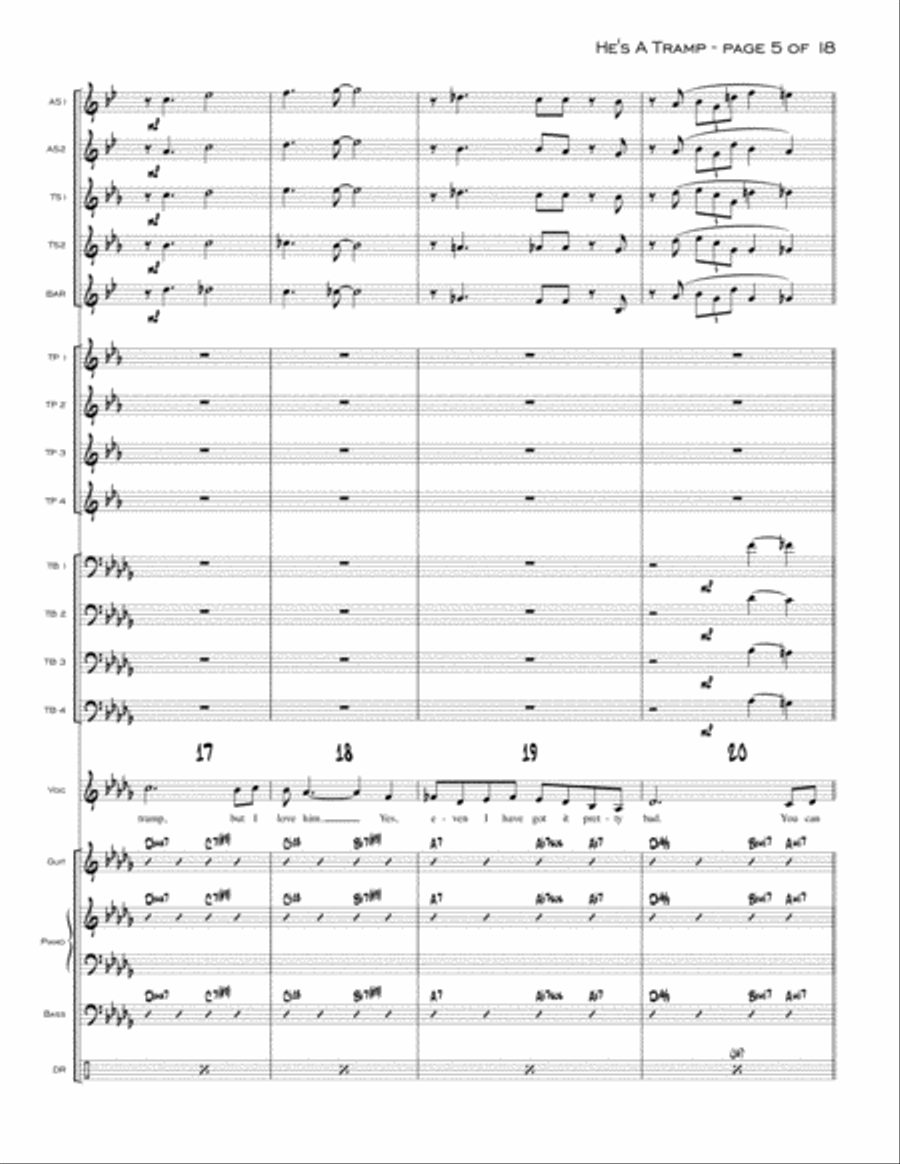 He's A Tramp from LADY AND THE TRAMP Jazz Ensemble scores gallery preview page 5