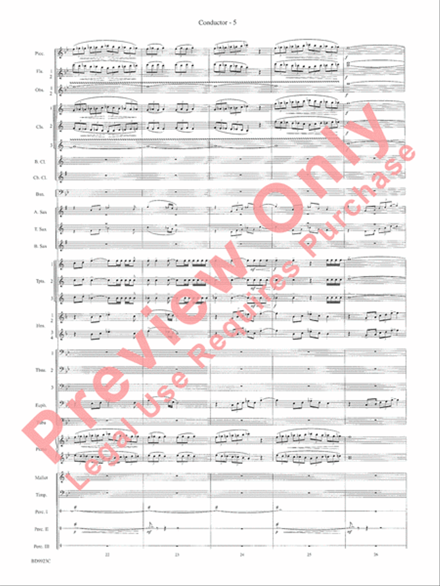 The Winds of Poseidon (from The Odyssey (Symphony No. 2)) Concert Band scores gallery preview page 9