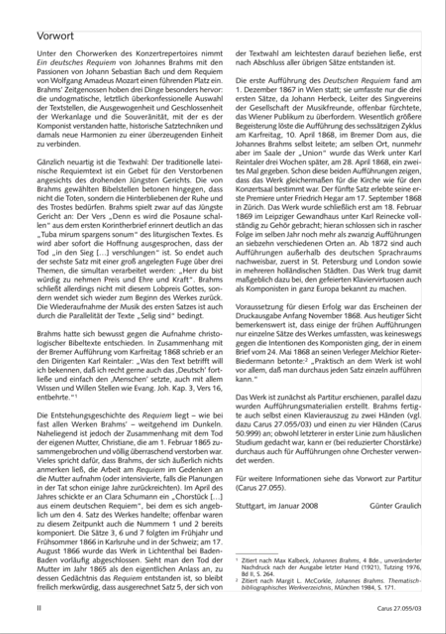 Ein Deutsches Requiem (German Requiem) 4-Part scores gallery preview page 3