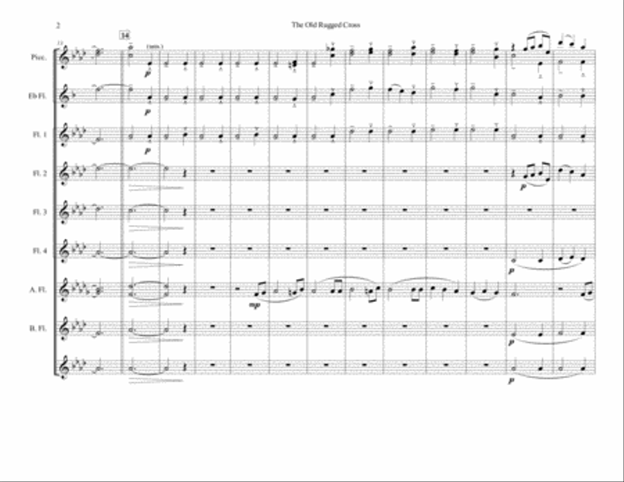 The Old Rugged cross Woodwind Quartet scores gallery preview page 2