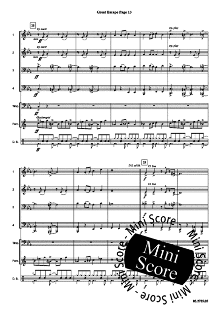 Great Escape Concert Band scores gallery preview page 17