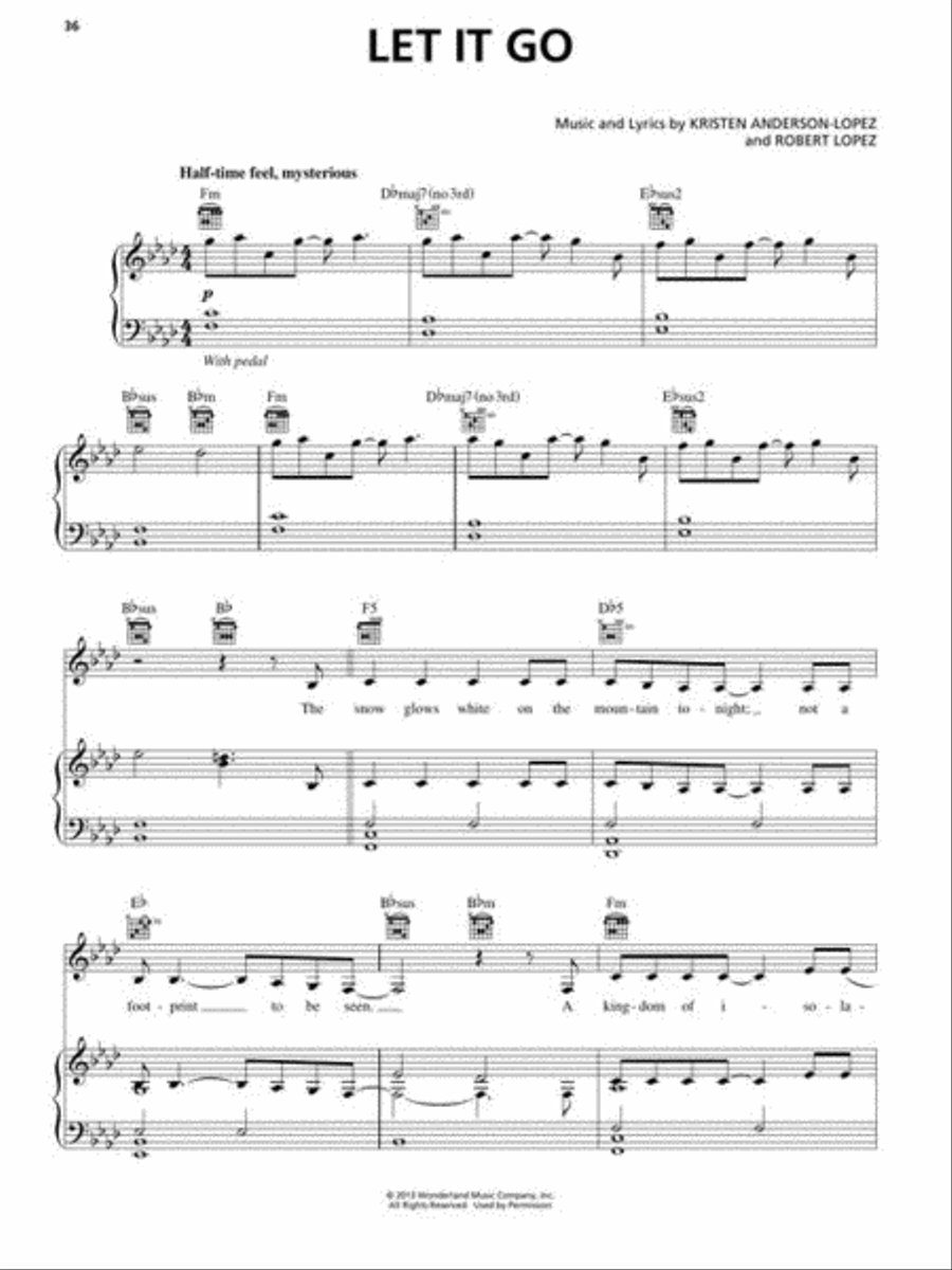 Frozen Piano, Vocal, Guitar scores gallery preview page 5
