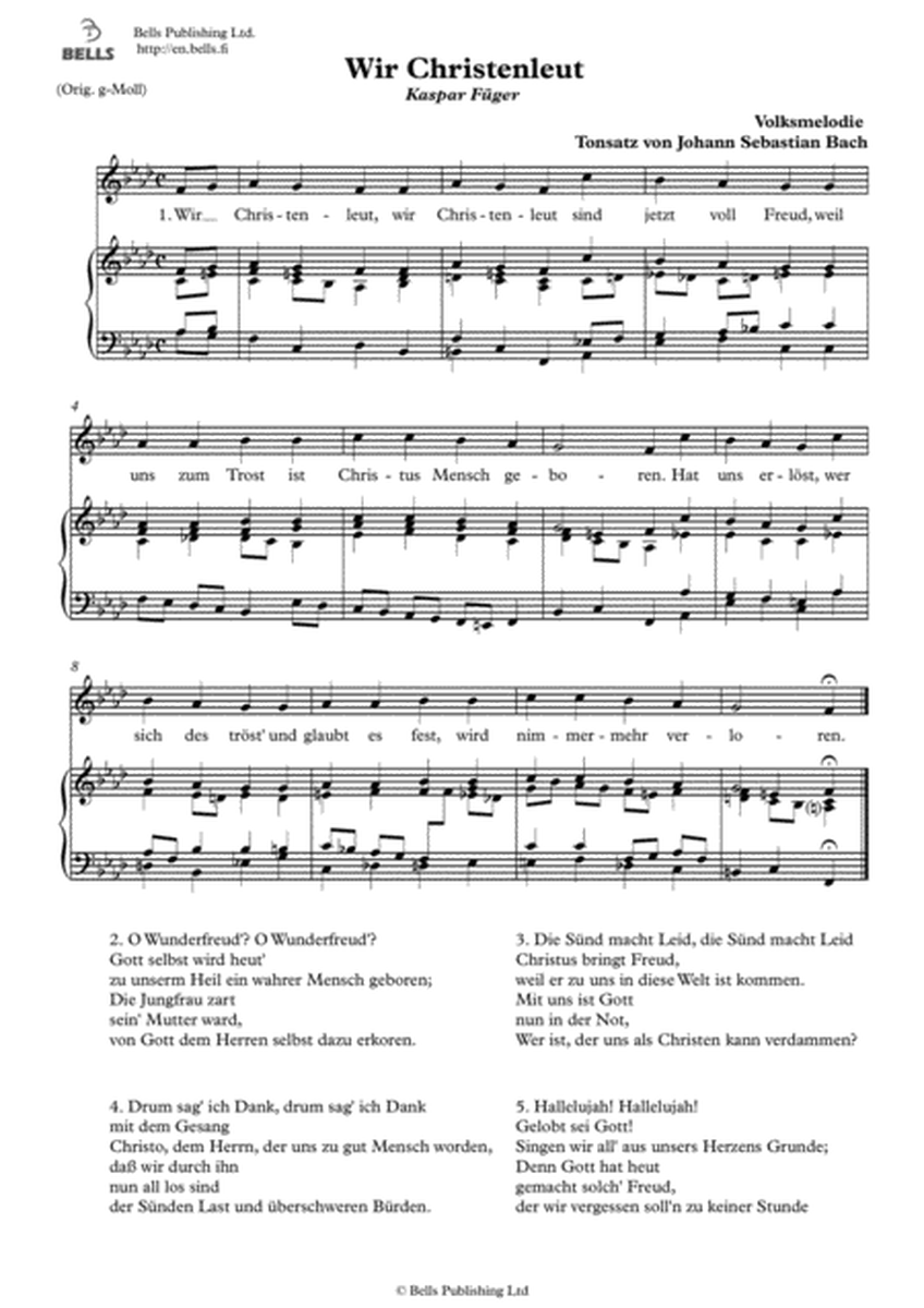 Wir Christenleut (Solo song) (F minor)