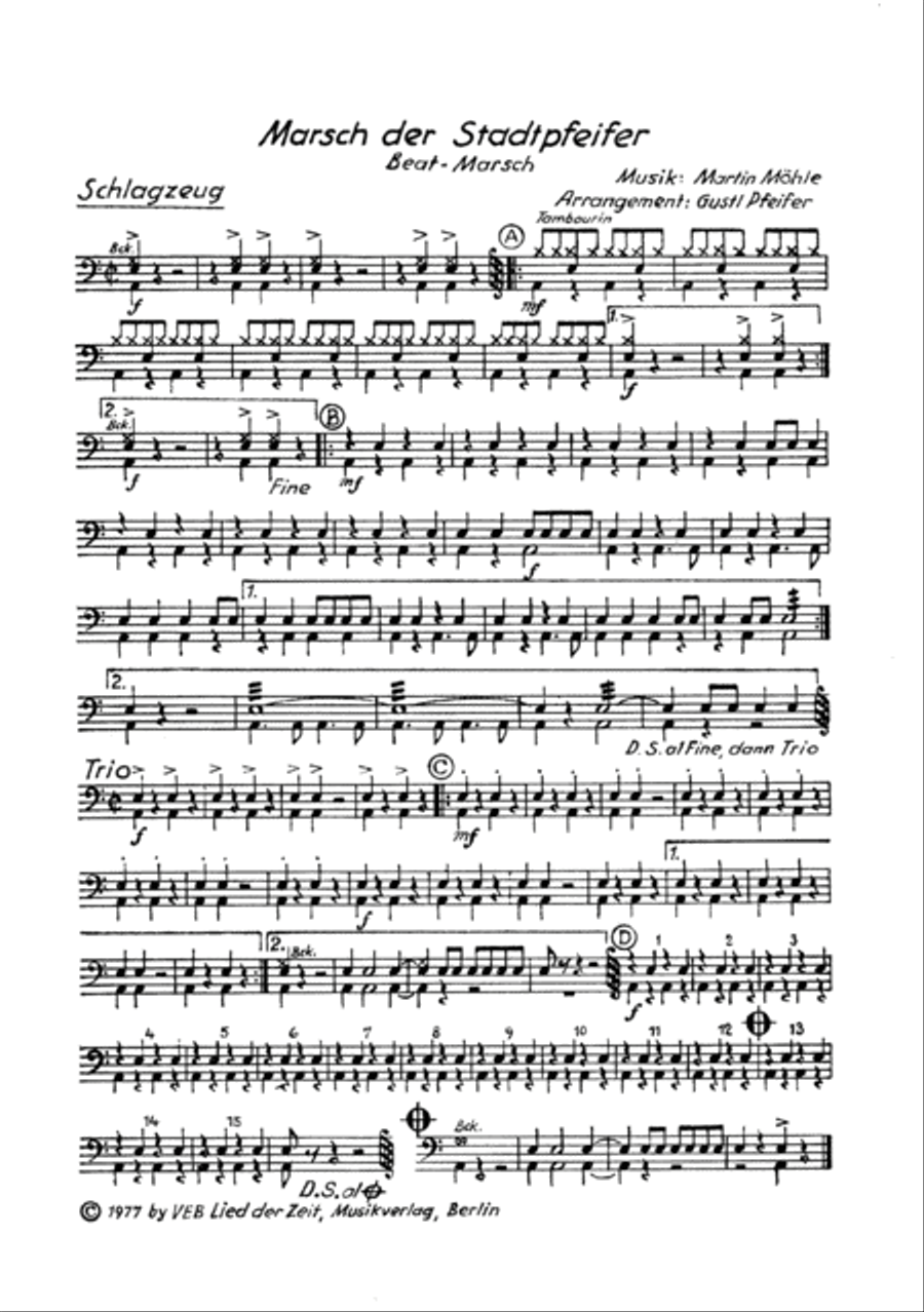 Marsch der Stadtpfeifer Clarinet scores gallery preview page 5