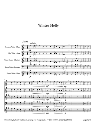 Winter Holly for Woodwind Quartet in Schools
