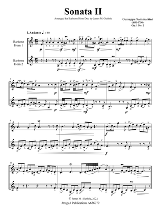 Sammartini: Sonata Op. 1 No. 2 for Baritone Horn Duo