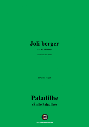 Paladilhe-Joli berger(pour une ou deux voix ad lib.),in G flat Major