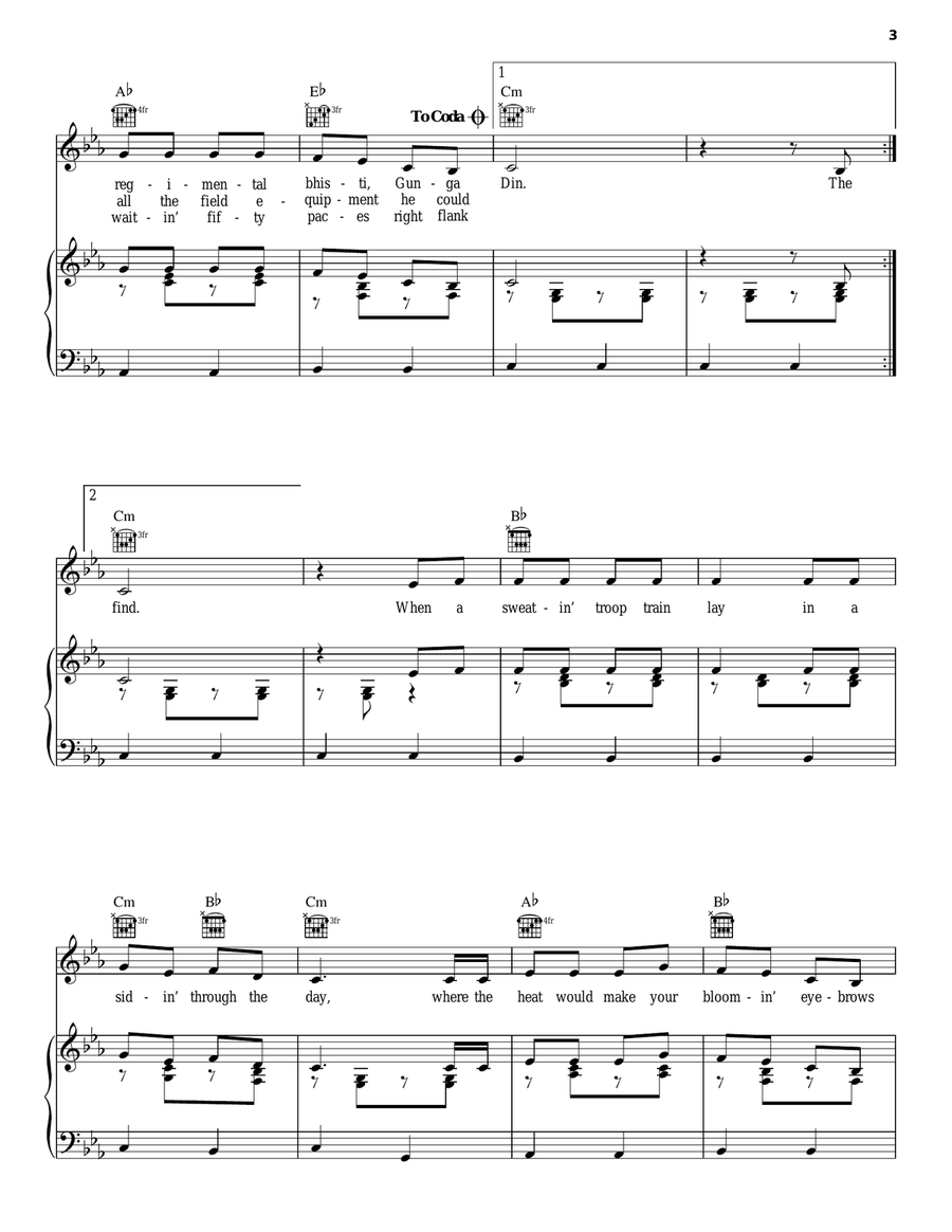 Ballad Of Gunga Din Acoustic Guitar scores gallery preview page 3