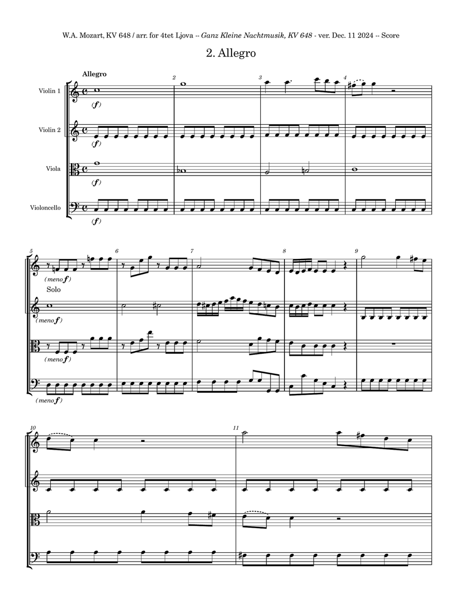 Ganz Kleine Nachtmusik, KV 648 String Trio scores gallery preview page 5