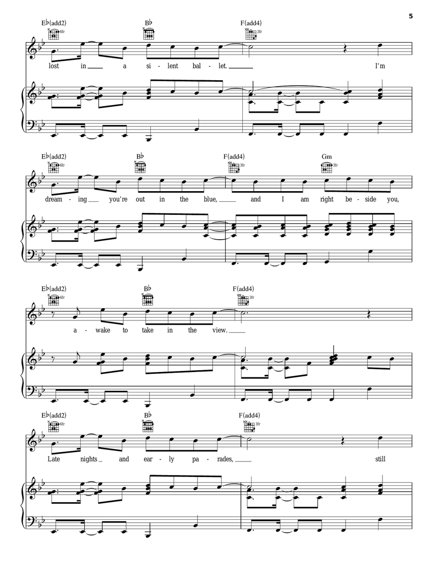 On The Wing On The Wing Piano, Vocal, Guitar scores gallery preview page 5