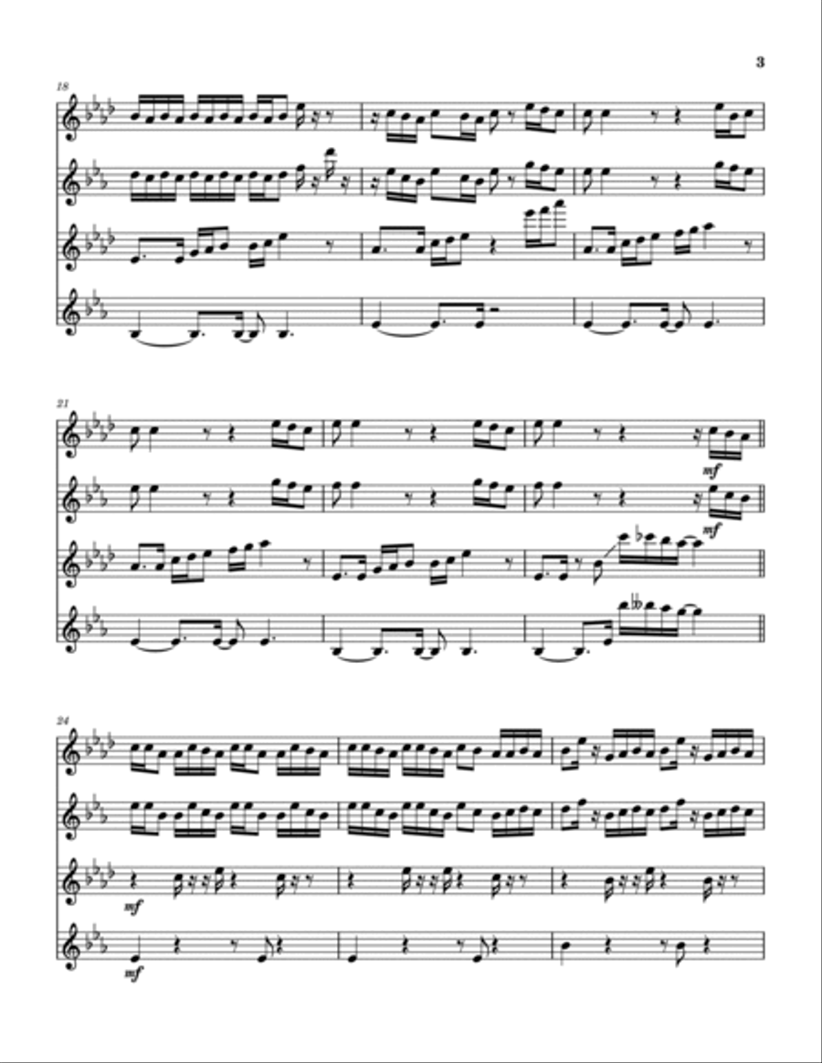 Fancy Like Christmas Saxophone Quartet scores gallery preview page 4