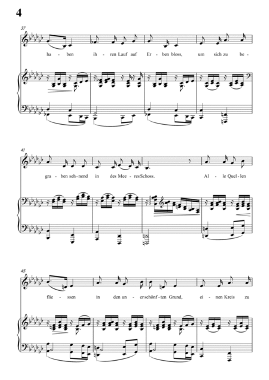Schumann-Rose,Meer und Sonne in G♭ Major for Voice and Piano Voice Solo scores gallery preview page 5