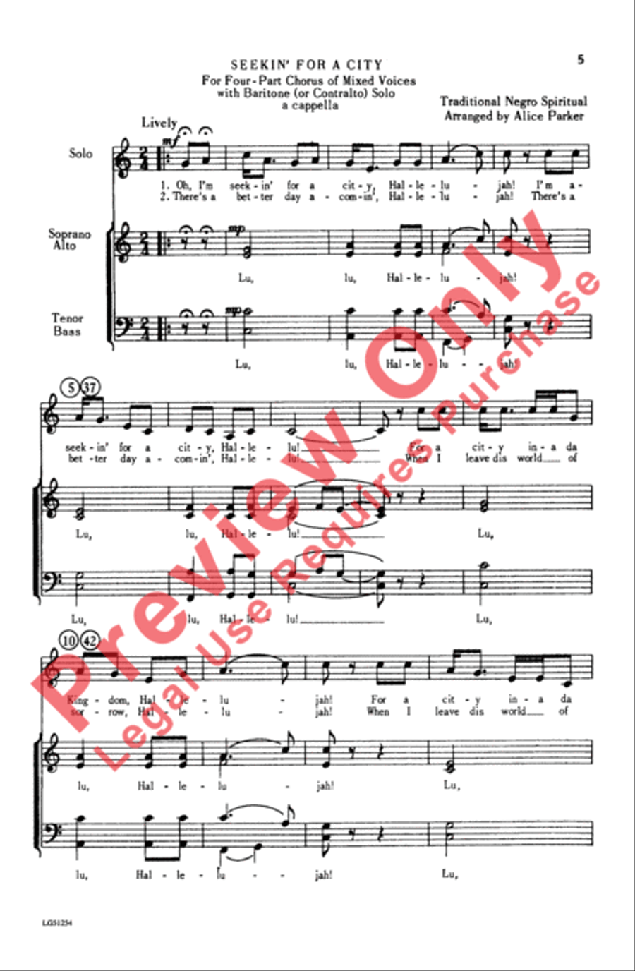 Two Negro Spirituals 4-Part scores gallery preview page 4