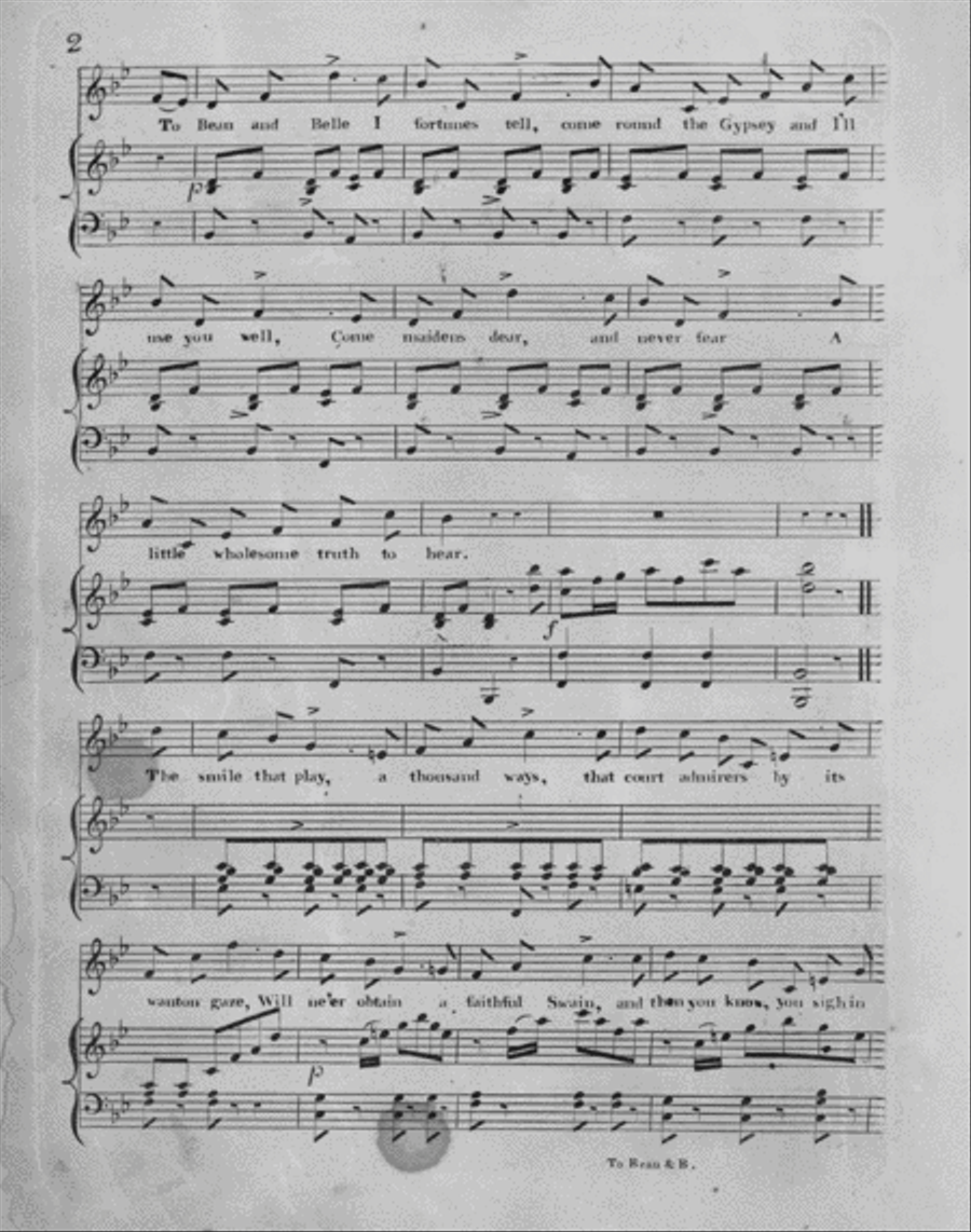 To Beau & Belle I Fortunes Tell. The Tyrolese Fortune Teller Voice scores gallery preview page 2
