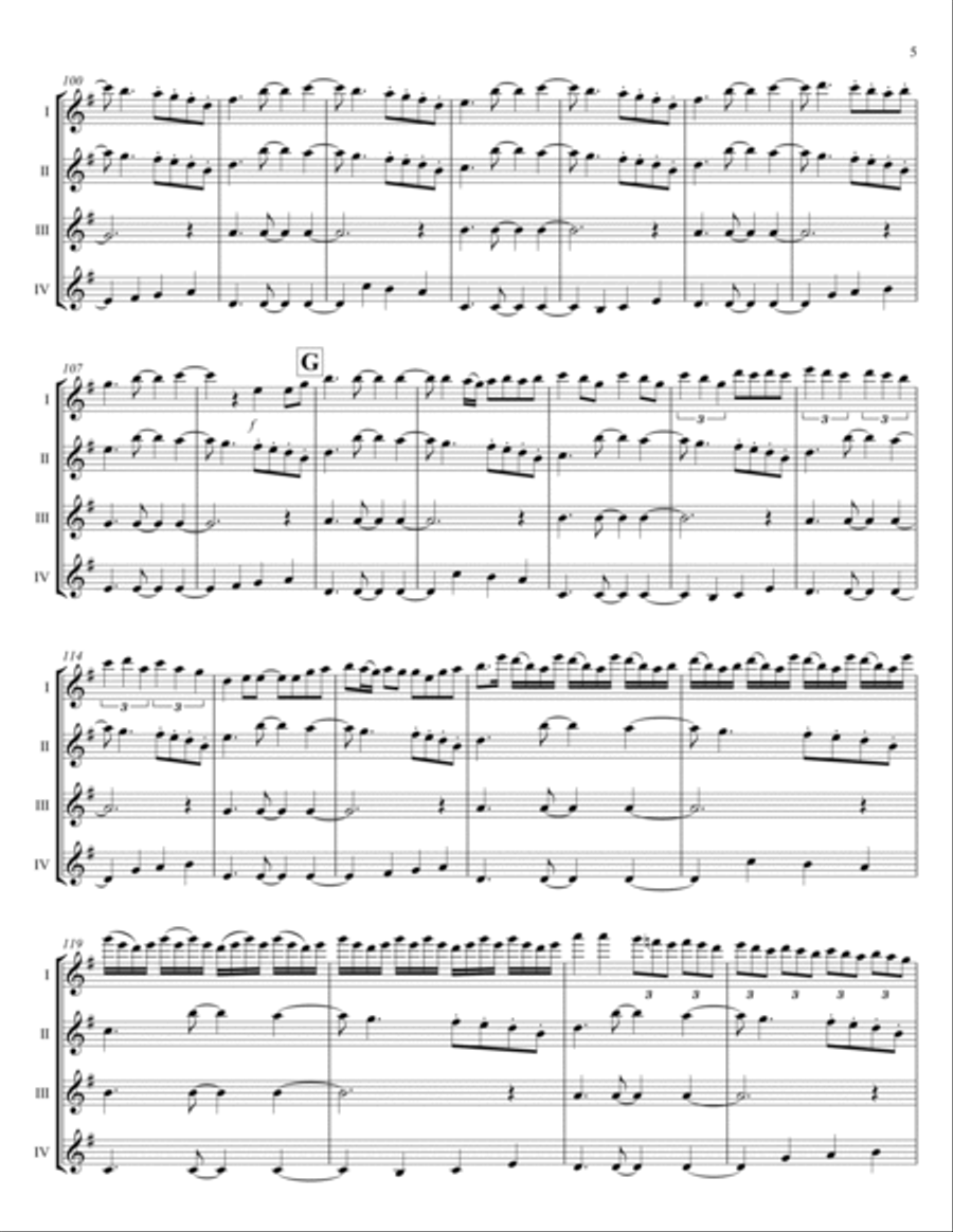 Fade To Black Flute Quartet scores gallery preview page 6