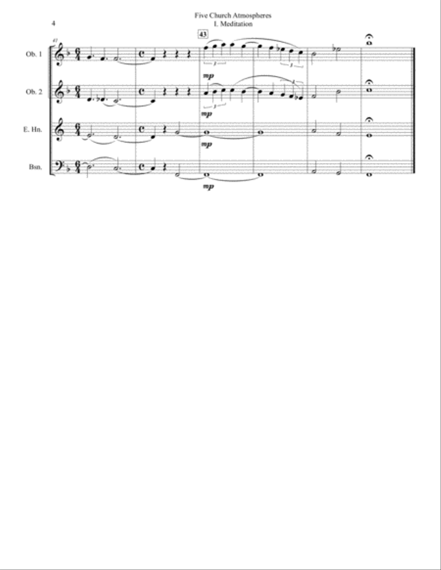 Five Church Atmospheres Five Church Atmospheres Woodwind Quartet scores gallery preview page 4