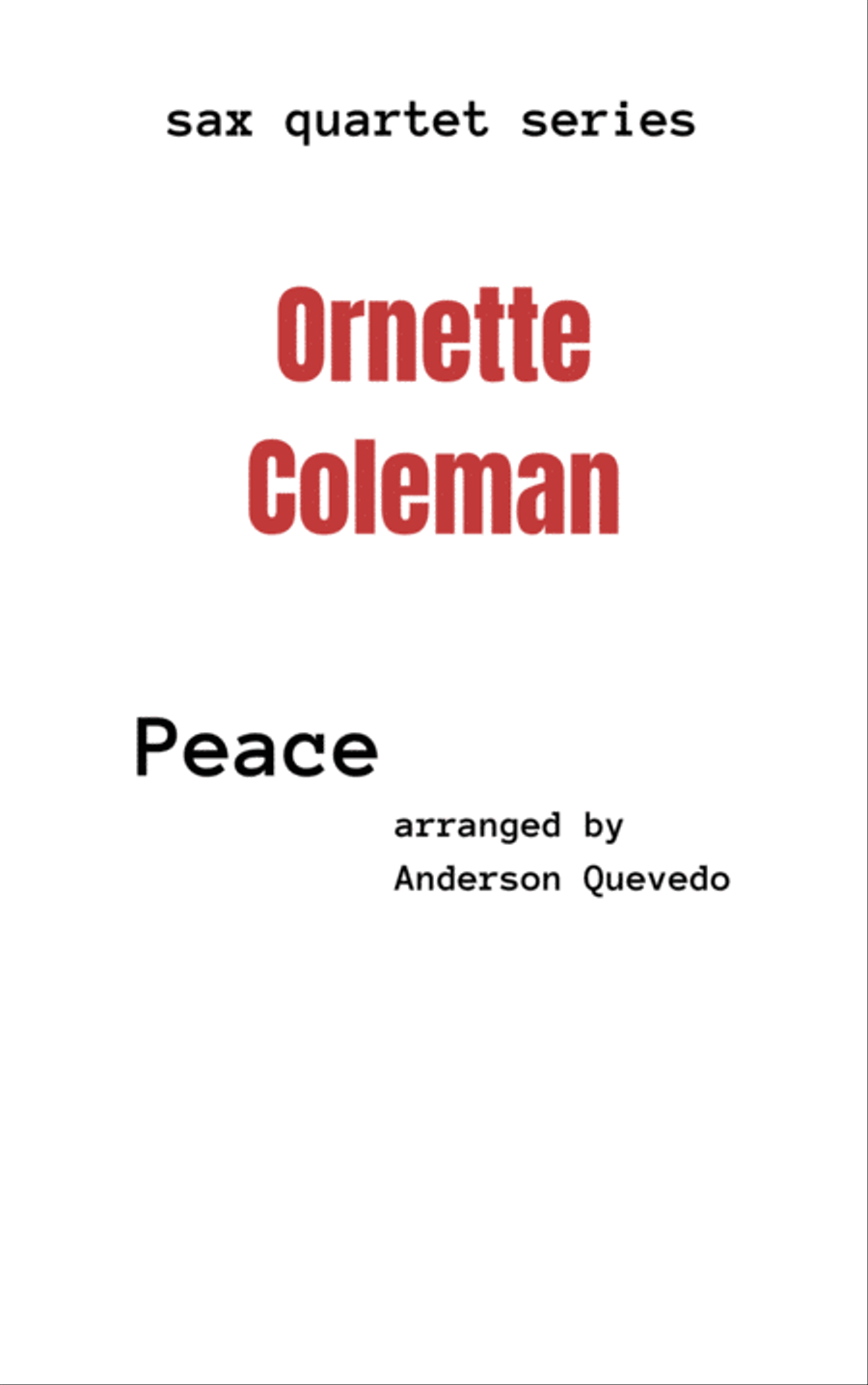 Peace Woodwind Quartet scores gallery preview page 2
