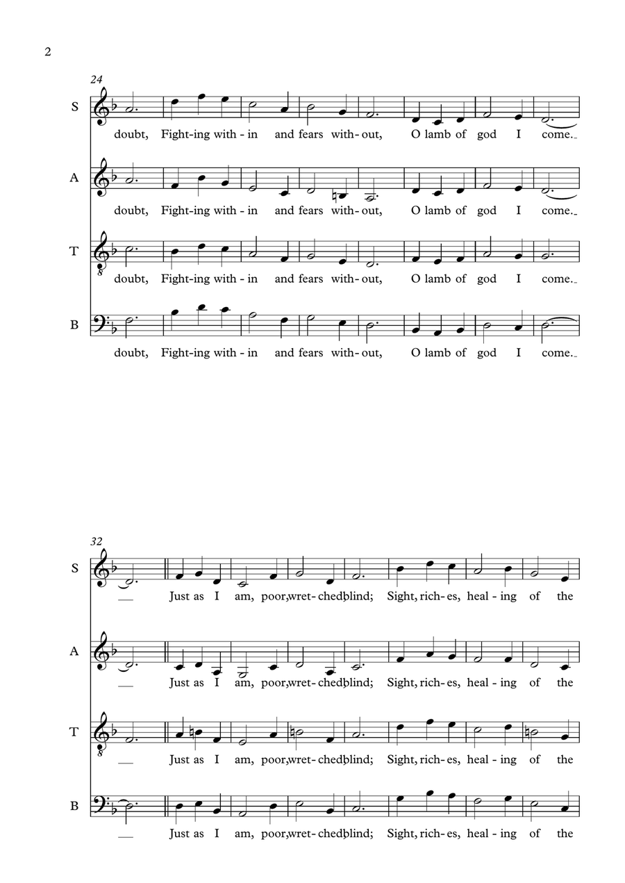 Just as I am Just as I am 4-Part scores gallery preview page 2