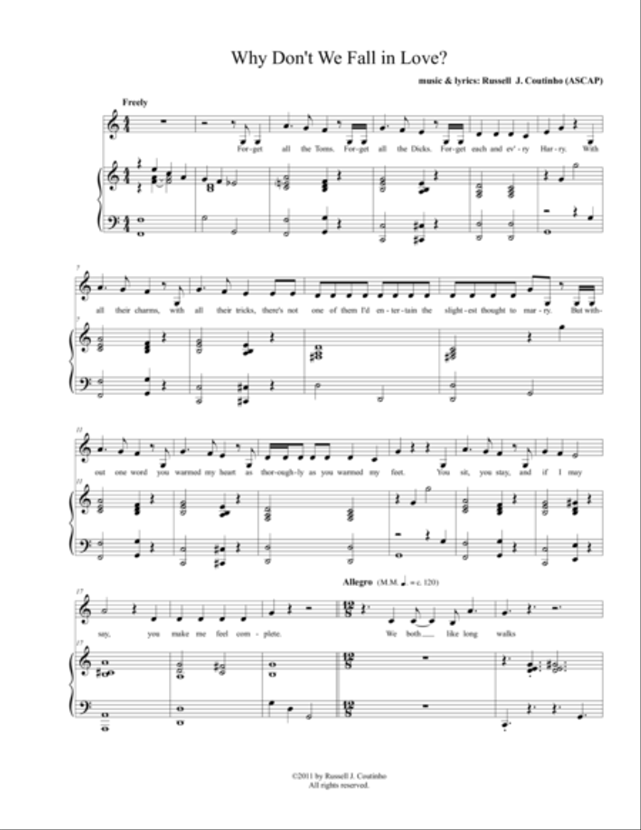 Why Don't We Fall in Love Voice scores gallery preview page 1