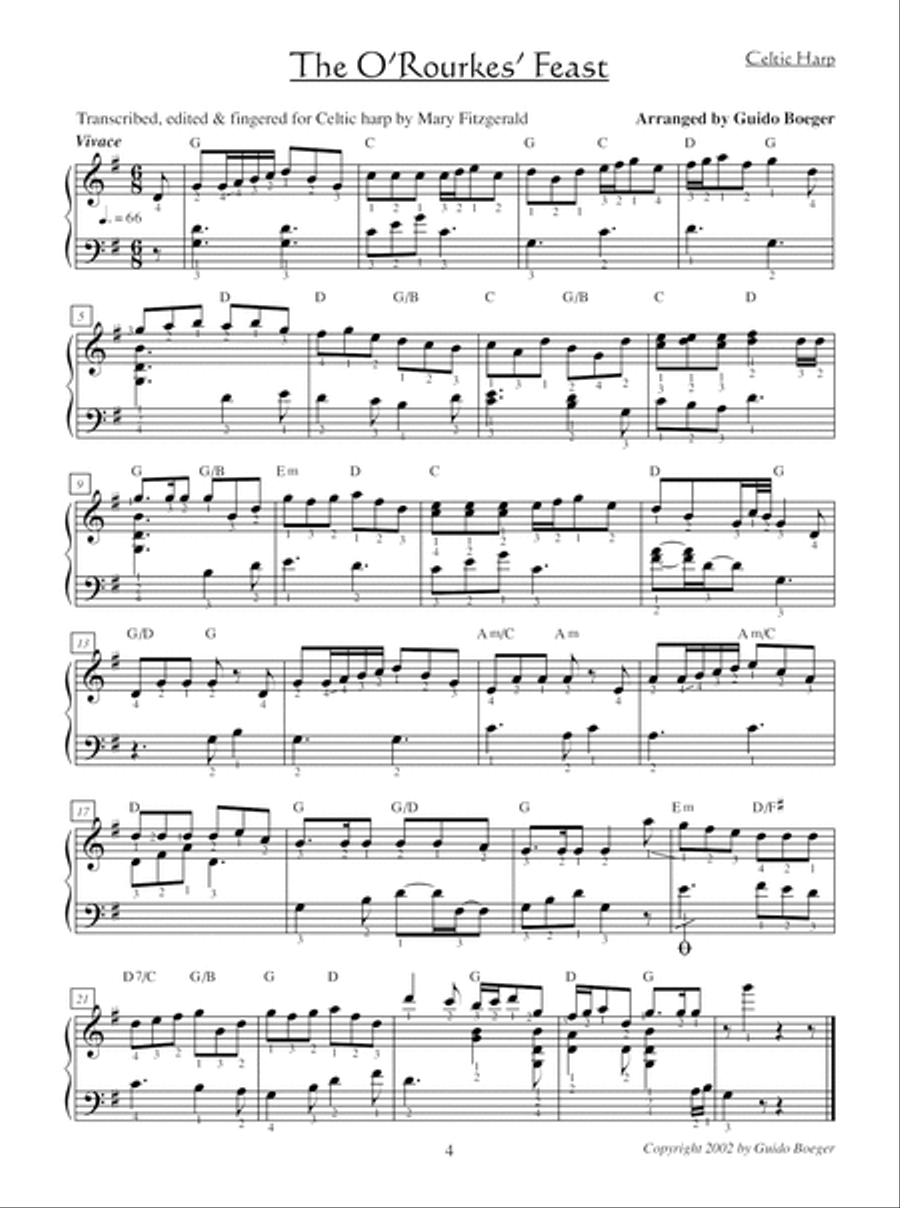 O'Carolan Tunes For Harp Pedal Harp scores gallery preview page 5