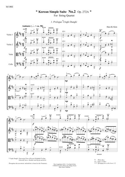 Korean Simple Suite No.2 (For String Quartet) image number null