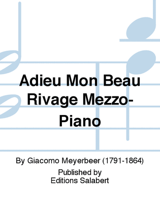 Book cover for Adieu Mon Beau Rivage Mezzo-Piano