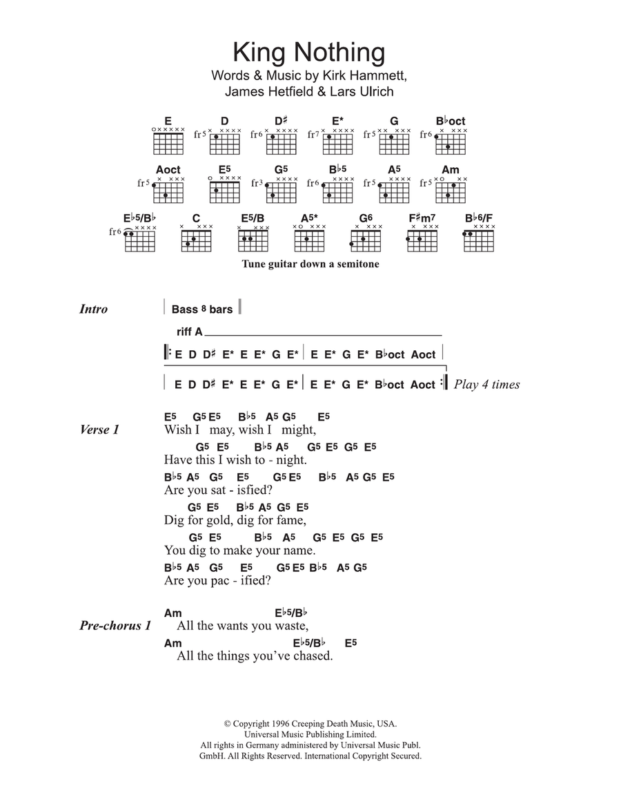 King Nothing Electric Guitar scores gallery preview page 1