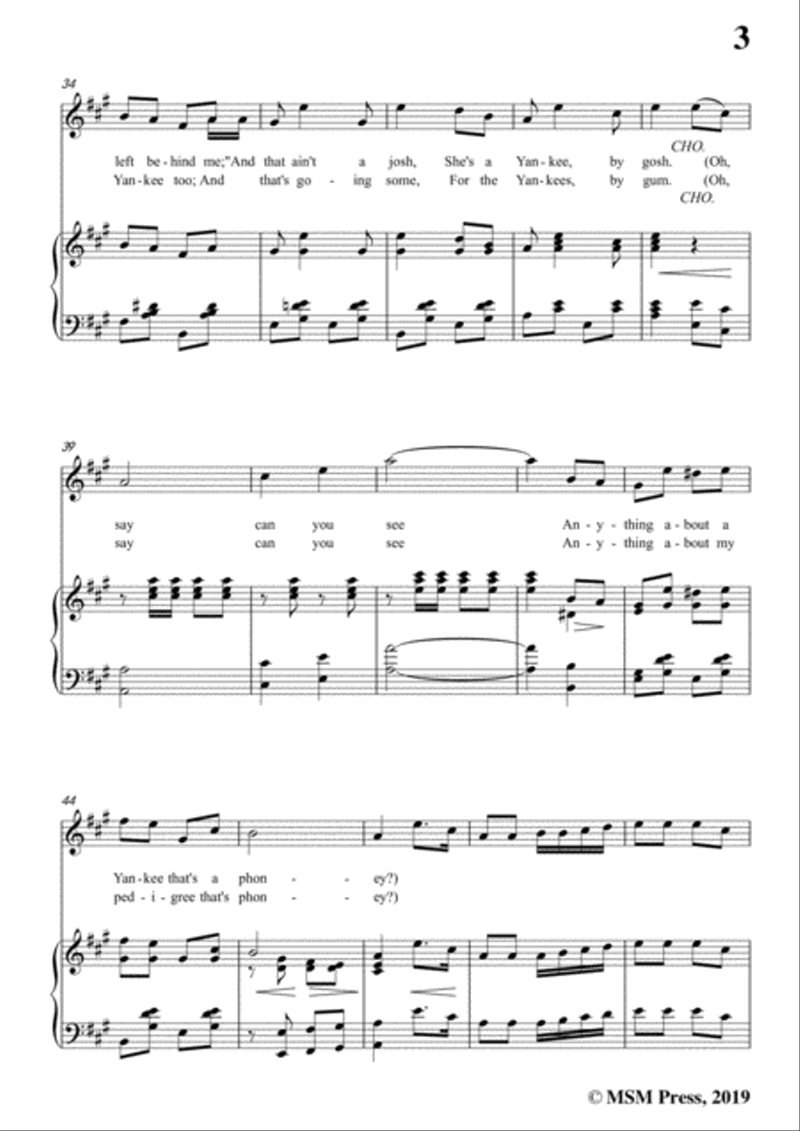 George M. Cohan-Yankee Doodle Boy,in A Major,for Voice&Piano Voice scores gallery preview page 5