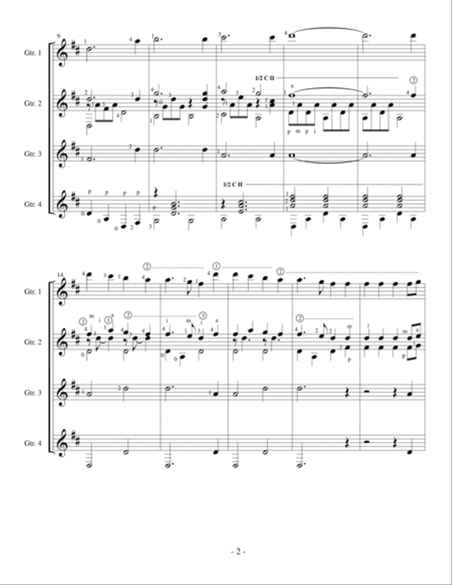 Christmas Music for Classical Guitar Quartets, Vol. 1 Guitar Ensemble scores gallery preview page 3