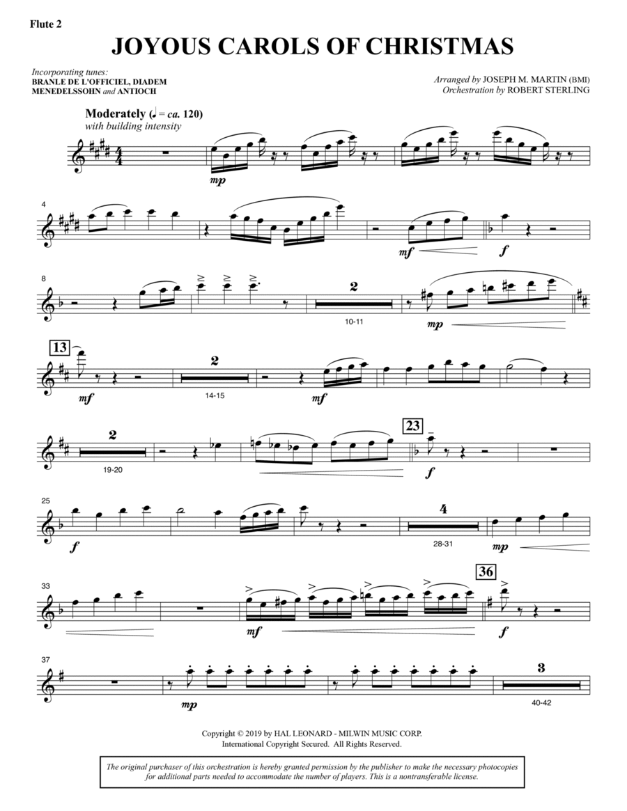 Joyous Carols of Christmas (Full Orchestra) - Flute 2