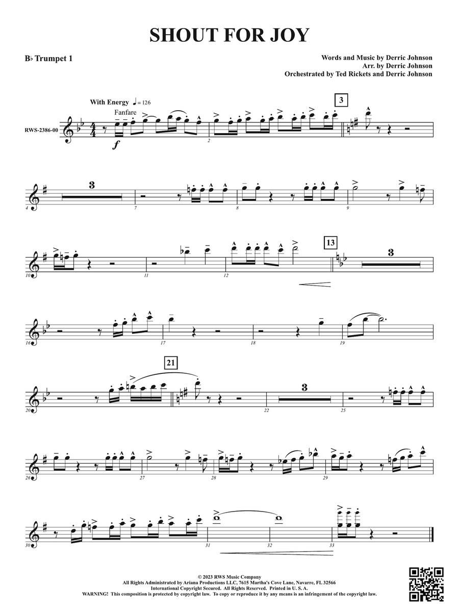 Shout for Joy: 1st B-flat Trumpet