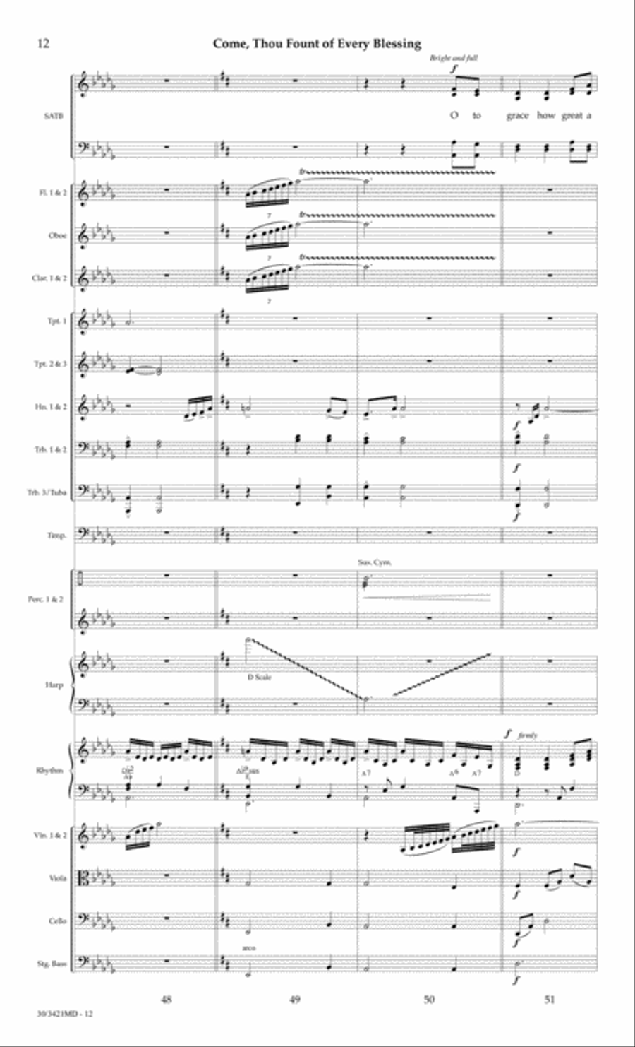 Come, Thou Fount of Every Blessing - Orchestral Score and Parts Choir scores gallery preview page 15